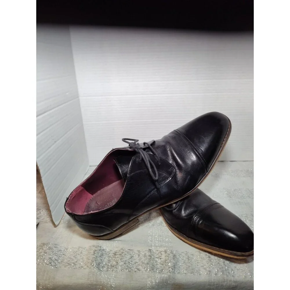 VINTAGE FOUNDRY CO. Men's Black‎ Leather Lace-Up Oxford Shoes SZ 10.5 VF1004-SE